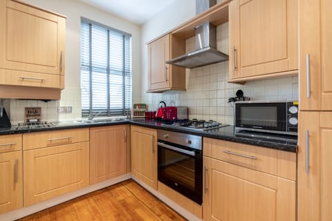 Deluxe Apartment | Private kitchen | Full-size fridge, microwave, oven, dishwasher