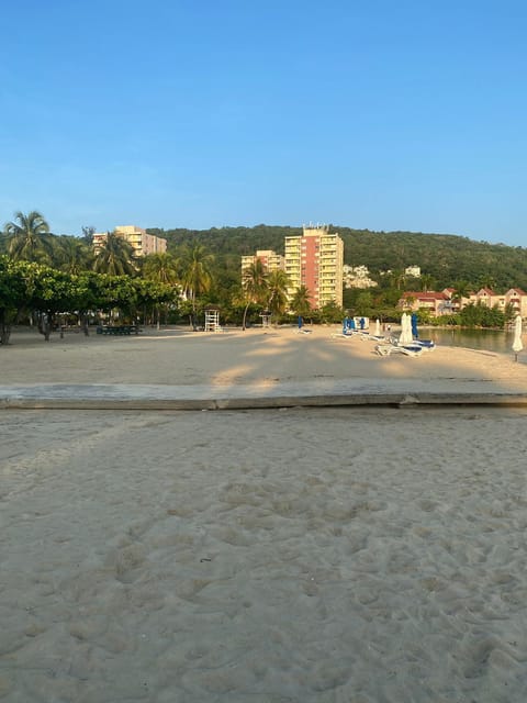 On the beach, white sand