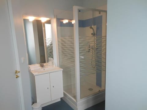 Hair dryer, towels, shampoo