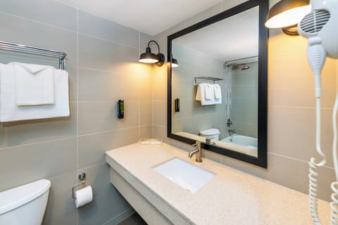 Standard Room, 1 King Bed | Bathroom | Combined shower/tub, deep soaking tub, free toiletries, hair dryer