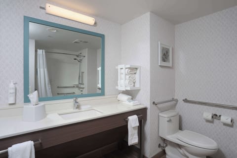 Room, 1 King Bed, Accessible, Bathtub | Bathroom | Free toiletries, hair dryer, towels