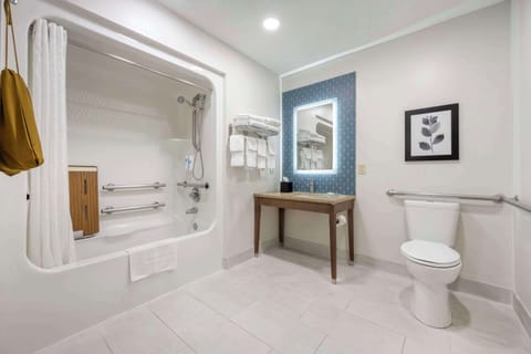 Room, 2 Queen Beds, Accessible, Non Smoking | Bathroom | Combined shower/tub, free toiletries, hair dryer, towels