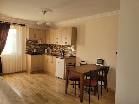 Apartment | Private kitchen | Fridge, stovetop, electric kettle, cookware/dishes/utensils