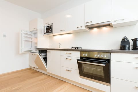 Superior Apartment | Private kitchen | Full-size fridge, oven, stovetop, dishwasher