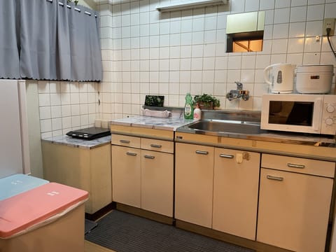 Deluxe Apartment | Private kitchen | Full-size fridge, microwave, stovetop, electric kettle