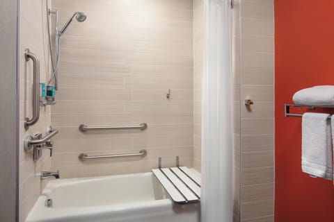 aloft, Room, 1 King Bed | Bathroom | Rainfall showerhead, designer toiletries, hair dryer, towels