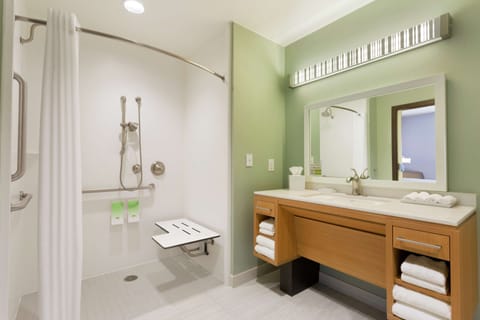 Suite, 1 King Bed, Accessible, Non Smoking (Roll-in Shower) | Bathroom shower