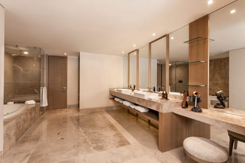 Grand King | Bathroom | Separate tub and shower, jetted tub, hydromassage showerhead, hair dryer