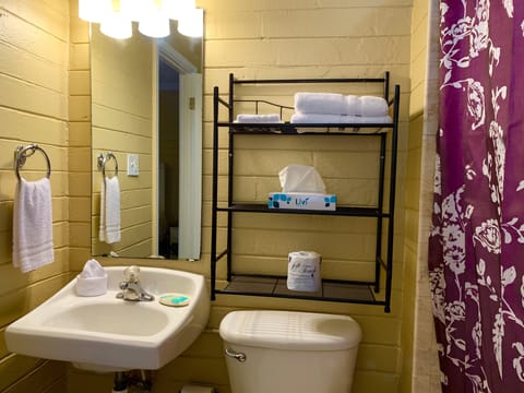 Standard Room, Multiple Beds, Non Smoking | Bathroom | Shower, hair dryer, towels