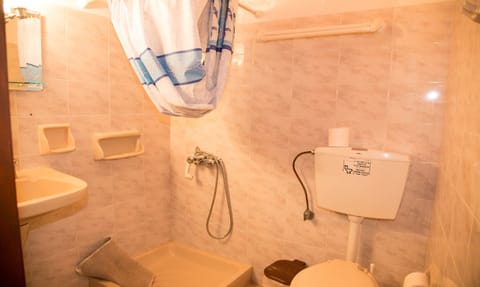 Twin Room | Bathroom | Shower, hair dryer, bidet, towels