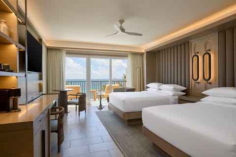 Deluxe Room, 2 Queen Beds, Non Smoking, Balcony (Oceanfront) | Premium bedding, minibar, in-room safe, desk