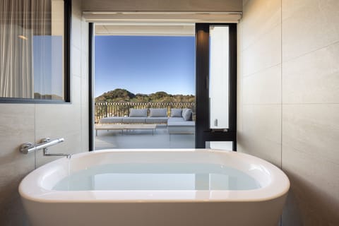 The Terrace Chill Suite,Non Smoking | Bathroom | Separate tub and shower, deep soaking tub, free toiletries, hair dryer