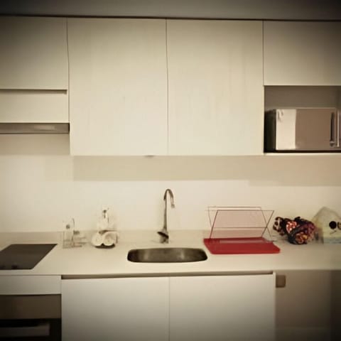 Luxury Apartment | Private kitchen | Full-size fridge, microwave, oven, toaster