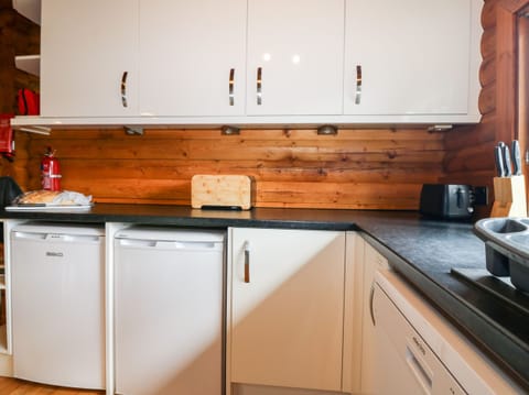 Fridge, dishwasher, electric kettle, toaster