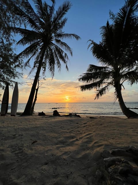 On the beach, white sand