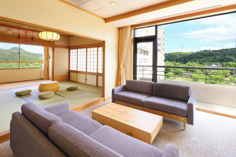 Japanese Style Room, Non Smoking (10 + 8 Tatami-mats) | Living area | LCD TV