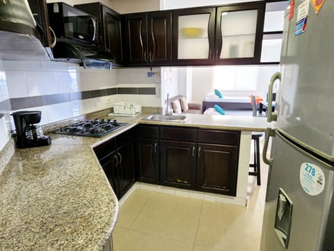 Traditional Apartment | Private kitchen | Full-size fridge, stovetop, blender