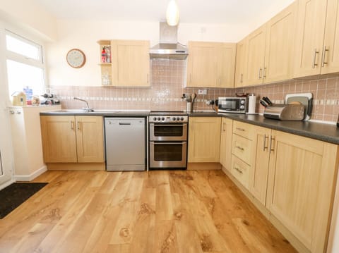 Fridge, dishwasher, electric kettle, toaster