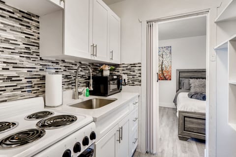 Classic Apartment | Private kitchen | Full-size fridge, microwave, oven, stovetop