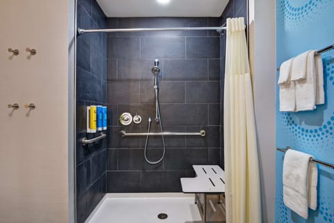 Room, 1 King Bed, Accessible (Mobility & Hearing, Roll-in Shower) | Bathroom shower