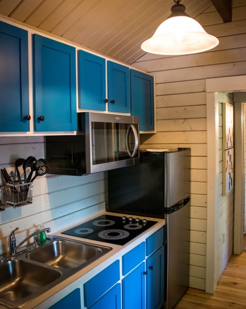 Basic Cabin | Private kitchen | Mini-fridge, microwave, stovetop, dishwasher