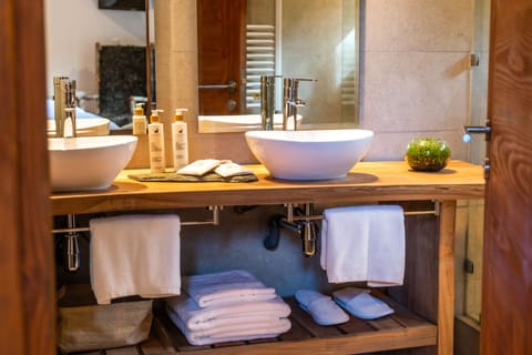 Deluxe Suite | Bathroom | Free toiletries, hair dryer, slippers