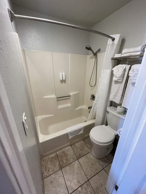 Standard Room, 2 Queen Beds | Bathroom | Shower, free toiletries, hair dryer, towels