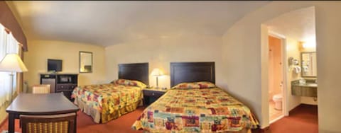 Standard Room, 2 Queen Beds, Non Smoking | In-room safe, desk, iron/ironing board, bed sheets