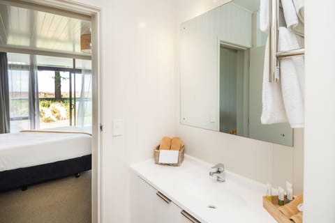 Superior Apartment, Beach View | Bathroom | Shower, hair dryer, towels, soap