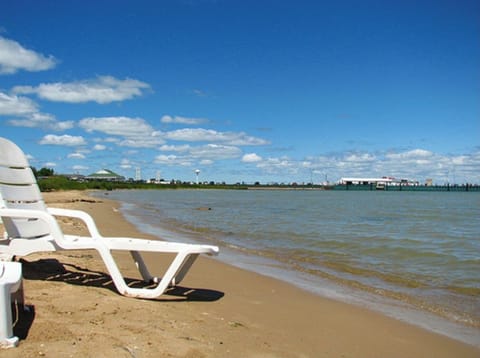 On the beach, white sand