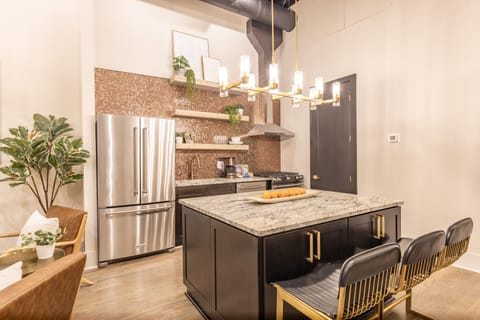 Luxurious Loft-Downtown Nash203 | Private kitchen | Full-size fridge, microwave, oven, stovetop