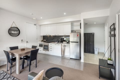 Comfort Apartment | Private kitchen | Full-size fridge, microwave, oven, stovetop