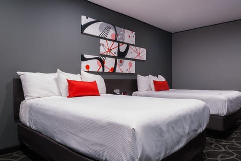 Deluxe Single Room, 2 Queen Beds, Refrigerator & Microwave | Desk, iron/ironing board, free WiFi, bed sheets