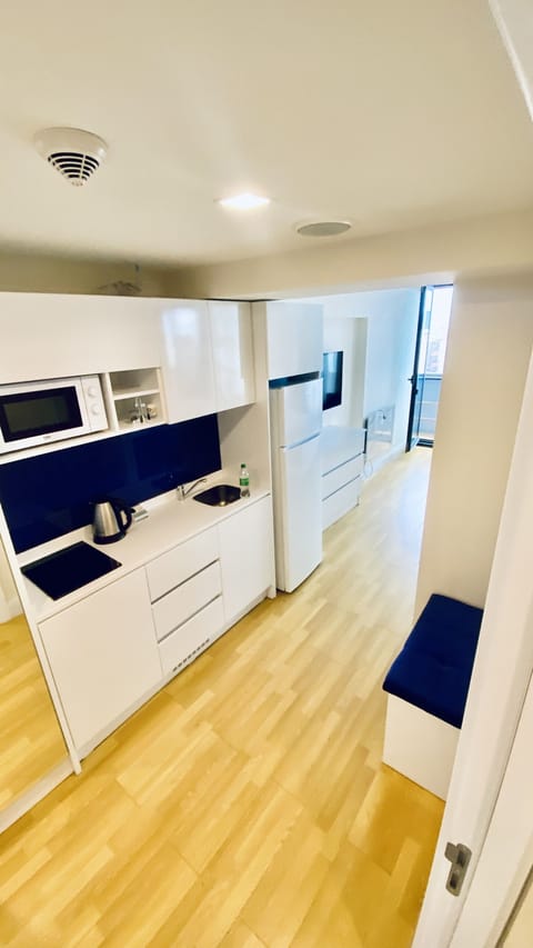 Comfort Studio Suite, Non Smoking, Partial Sea View | Private kitchen | Full-size fridge, microwave, stovetop, electric kettle