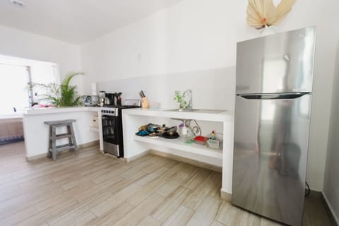 Superior Apartment | Private kitchen | Fridge, electric kettle, blender, cookware/dishes/utensils