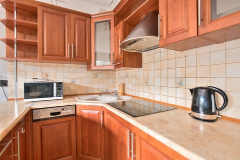 Standard Studio Suite | Private kitchen | Fridge, stovetop, electric kettle, highchair