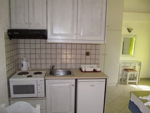 Studio | Private kitchenette | Fridge, electric kettle, cookware/dishes/utensils