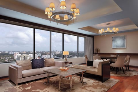 Presidential Suite, 1 Bedroom | Living area | 32-inch LED TV with satellite channels, TV, iPod dock