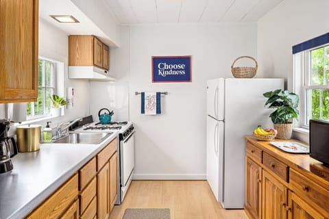 Premium Cottage, Kitchen, Ocean View | Private kitchen | Microwave, coffee/tea maker, eco-friendly cleaning products, freezer