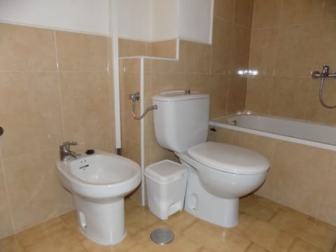 Combined shower/tub, free toiletries, hair dryer, bidet