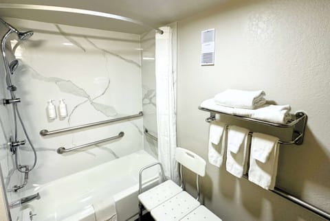 Room, 1 King Bed, Accessible, Non Smoking (Mobility Room, Bathtub W/ Grab Bars) | Bathroom | Combined shower/tub, eco-friendly toiletries, hair dryer, towels