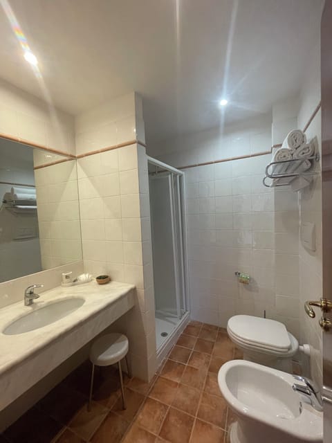 Panoramic Triple Room | Bathroom | Shower, rainfall showerhead, free toiletries, hair dryer