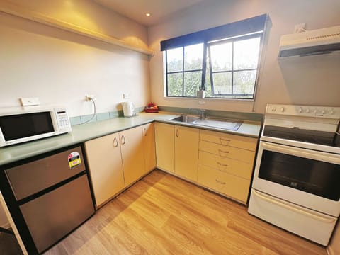 Apartment, 1 Bedroom (Deluxe Spa Bath Unit) | Private kitchen | Fridge, microwave, stovetop, coffee/tea maker