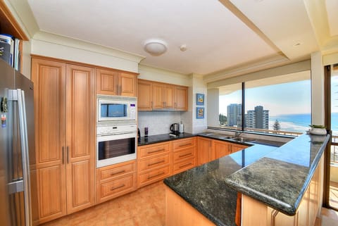 2 Bed/2 Bath Ocean View Deluxe High Floor  | Private kitchen | Full-size fridge, microwave, oven, stovetop