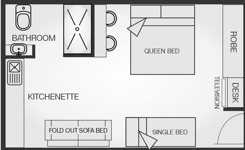 Studio Resort View Apartment | Floor plan