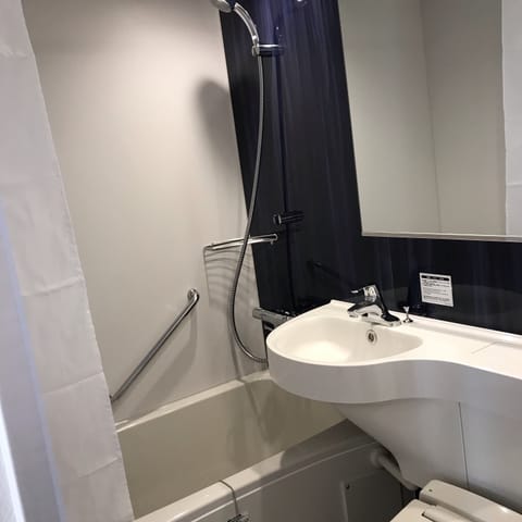 Combined shower/tub, free toiletries, hair dryer, bathrobes