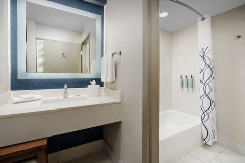 Room, 2 Queen Beds | Bathroom | Rainfall showerhead, eco-friendly toiletries, hair dryer, towels