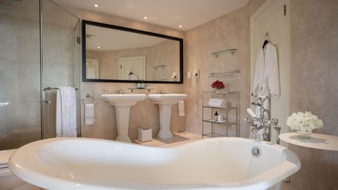 Cove Suite | Bathroom | Separate tub and shower, designer toiletries, hair dryer, bathrobes