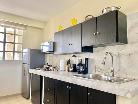 Apartment | Private kitchen | Full-size fridge, microwave, blender, griddle