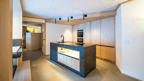 Luxury Apartment | Private kitchen | Fridge, espresso maker, electric kettle